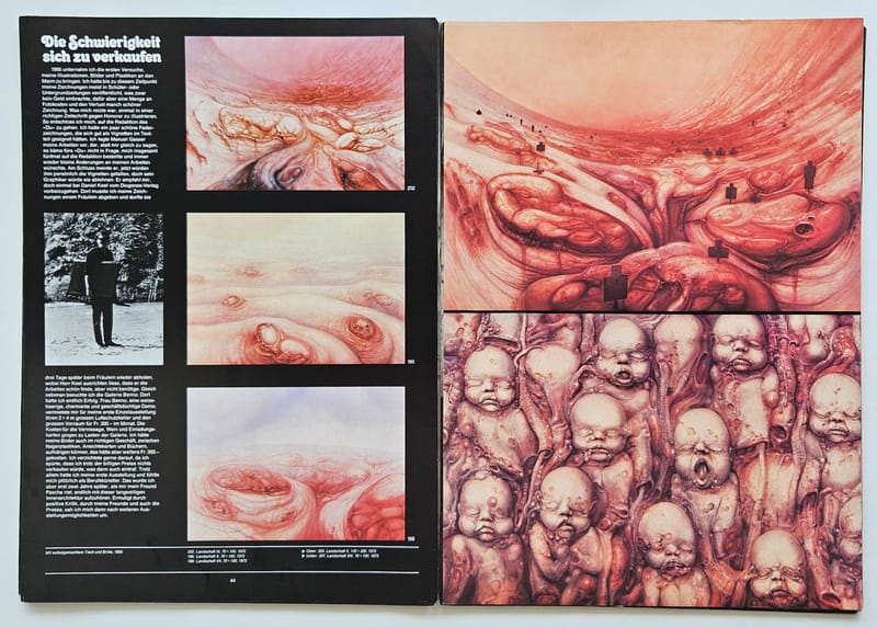 Colour images from H. R. Giger's Art in Necronomicon