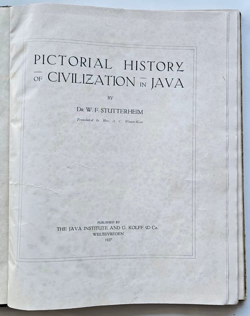 First page Pictorial History of Civilization of Java